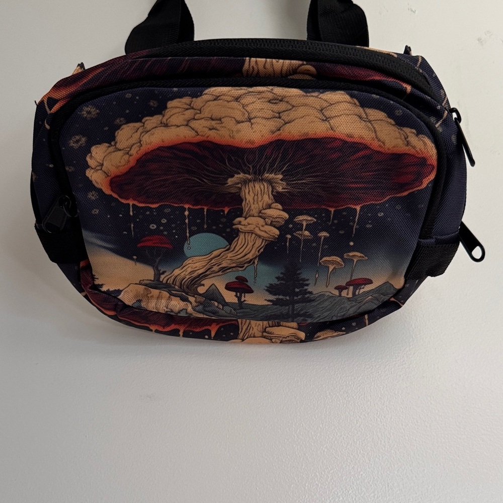 Mushroom Print Crossbody Bag